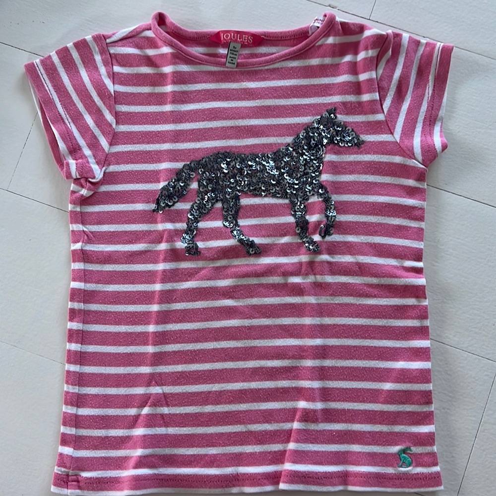Joules size five shirt for girls with sequined pony